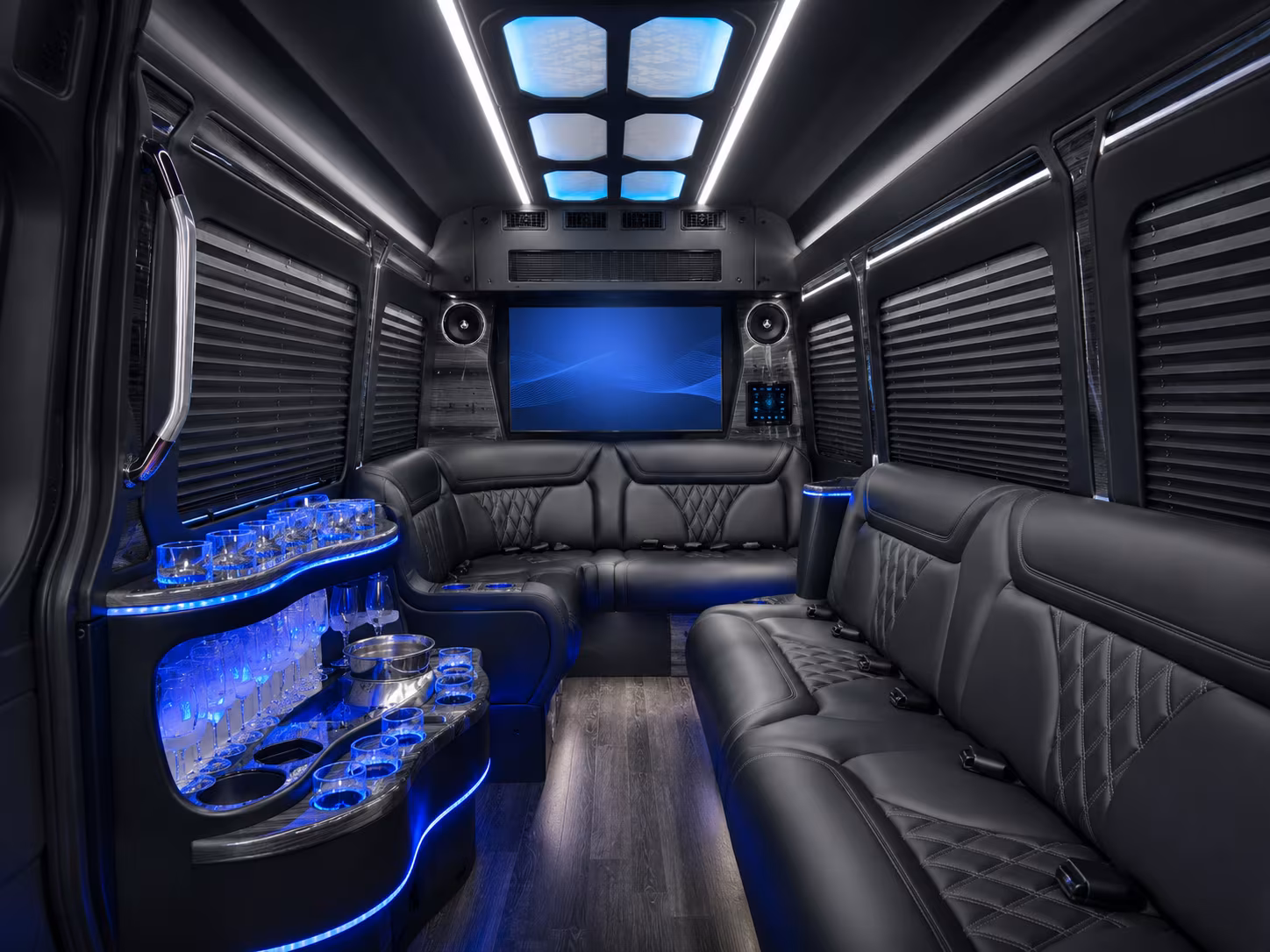 rochester 40 passenger party bus inside